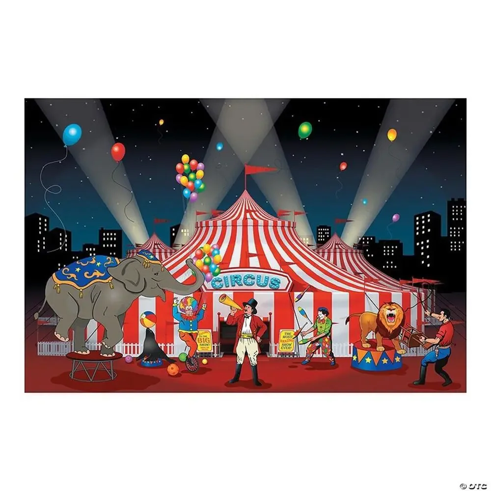 Oriental Trading Circus Big Top Backdrop Banner Set 9FT Long New‎ Sealed